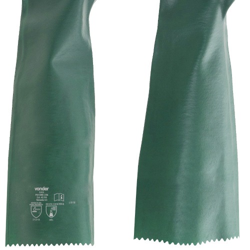 Kit 5 pares de luva pvc lisa com forro de algodo 65 cm - PLV 0065