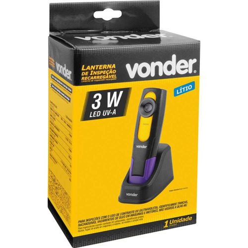 Lanterna recarreg�vel de inspe��o 3W LED UV   110V/220V