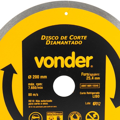 Disco diamantado liso 200 mm para porcelanato e cer�mica