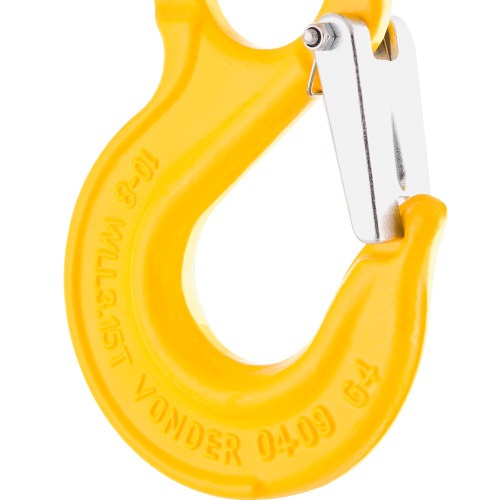 Gancho de aço com olhal e trava Gancho de aço com olhal e trava