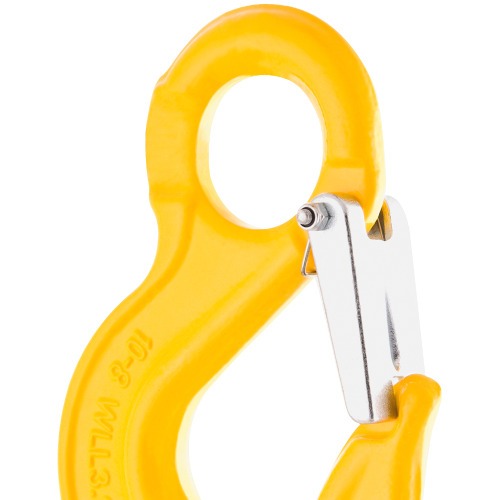 Gancho de aço com olhal e trava Gancho de aço com olhal e trava