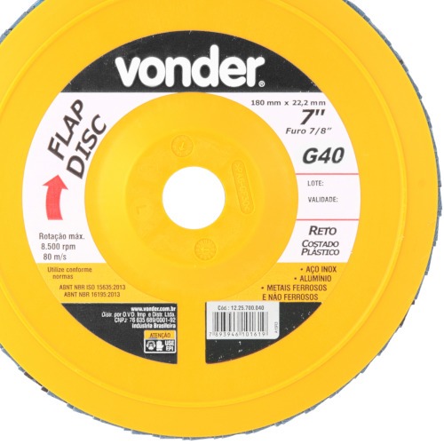 Disco de lixa flap disc reto 7