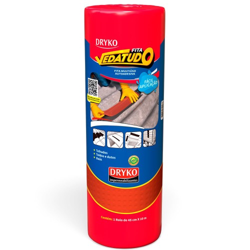 Fita manta asf�ltica telhado terracota auto adesiva 45 cm x 10 m - Vedatudo