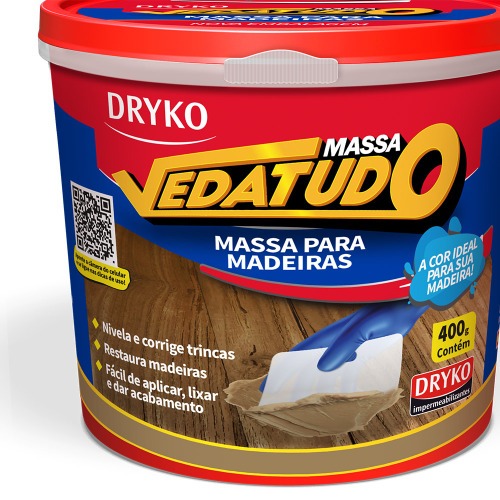 Massa para madeira reparo e calafetao 400 g - Vedatudo