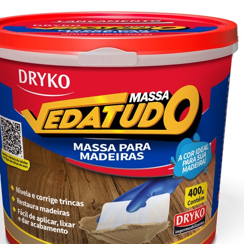 Massa para madeira reparo e calafetao 400 g - Vedatudo