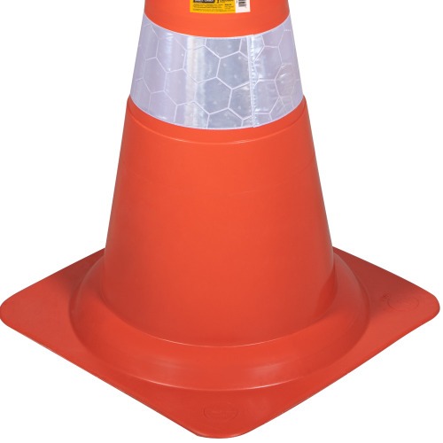 Cone de sinalizao com 75 cm flexvel 2 faixas