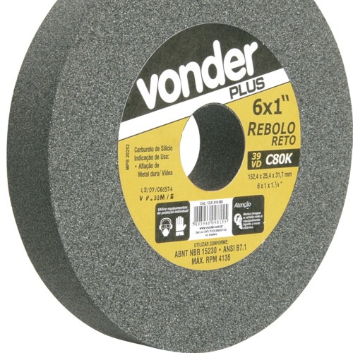 Rebolo reto para metal duro 6