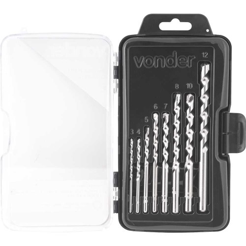 Jogo de broca de wdea para concreto de 3 a 12 mm com 8 peas 