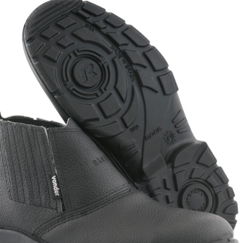 Botina bidensidade couro de raspa com elstico biqueira ao