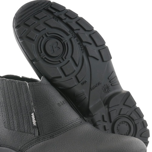 Botina bidensidade couro de raspa com elástico biqueira aço Botina bidensidade couro de raspa com elástico biqueira aço