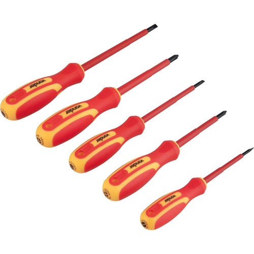 Jogo de chaves de fenda e phillips isolada com 5 peas IEC60900