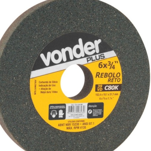 Rebolo reto para metal duro 6