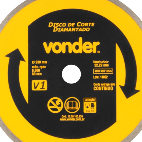 Disco diamantado cont�nuo 230 mm para m�rmore