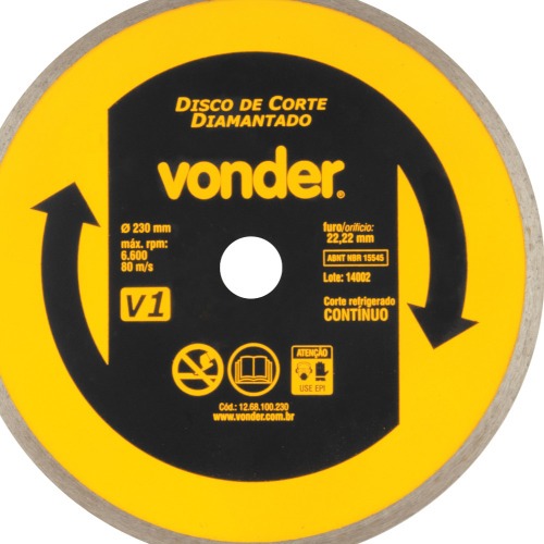 Disco diamantado cont�nuo 230 mm para m�rmore