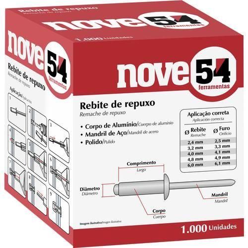 Rebite de repuxo em alumínio de 4,0 x 10 mm caixa com 1000 peças Rebite de repuxo em alumínio de 4,0 x 10 mm caixa com 1000 peças