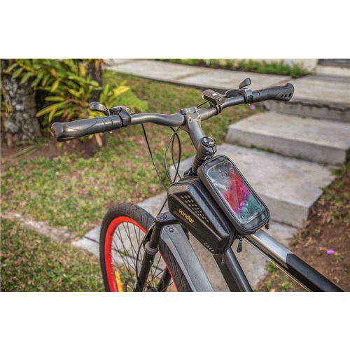 Bolsa dupla com porta-celular para bicicleta