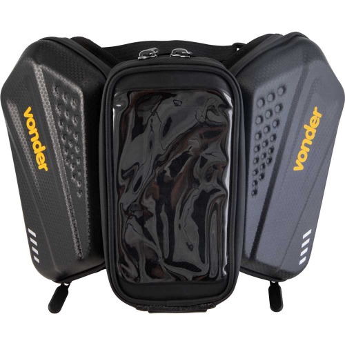 Bolsa dupla com porta-celular para bicicleta