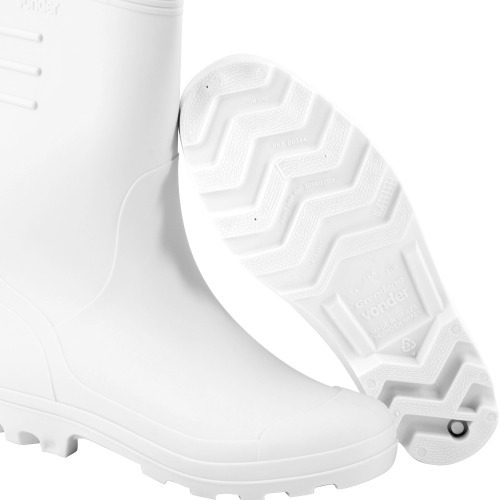 Bota de PVC branca cano mdio sem forro  