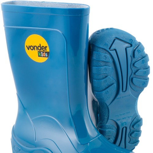 Bota infantil de PVC azul com forro Bota infantil de PVC azul com forro