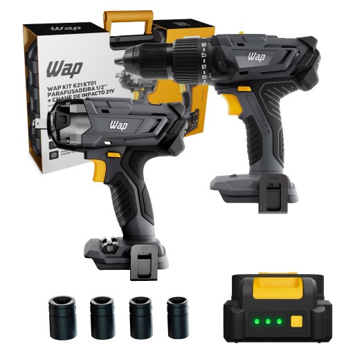 Combo Furadeira Parafusadeira de impacto K21 ID03 + Chave de impacto K21 CH01 21V - K21 KT01  110V/220V