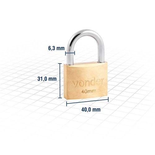 Cadeado de lato 40 mm