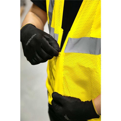 Colete refletivo tipo bluso com bolso e ziper amarelo - CV 104  