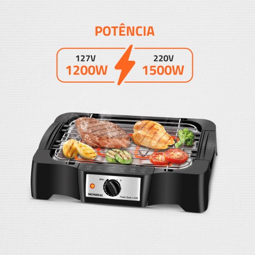 Churrasqueira eltrica porttil 1.500 watts Pratic Steak & Grill - CH-07  220V