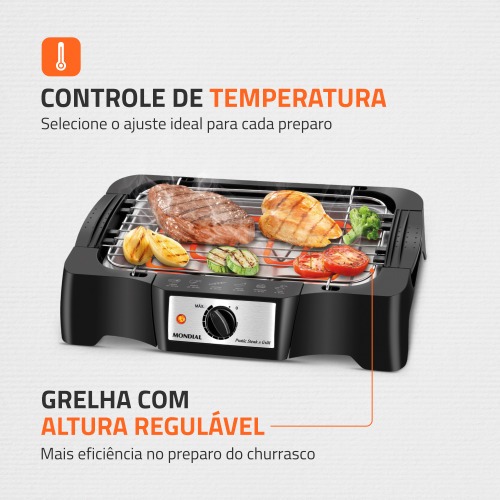 Churrasqueira eltrica porttil 1.500 watts Pratic Steak & Grill - CH-07  220V