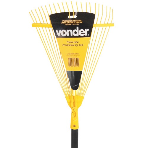 Vassoura para grama met�lica regul�vel com cabo - VD 204