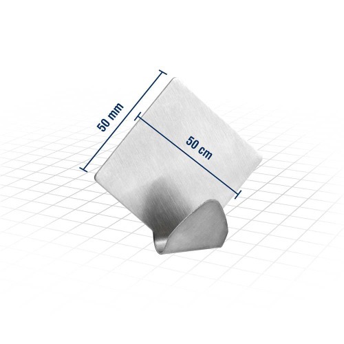 Gancho adesivo losango em inox com 2 peas