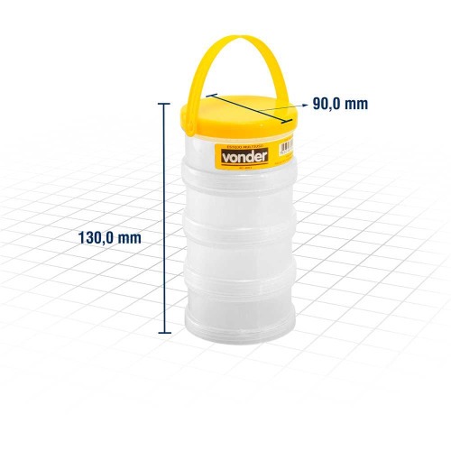 Estojo multiuso composto de 4 partes rosqueáveis - VD 4003 Estojo multiuso composto de 4 partes rosqueáveis - VD 4003