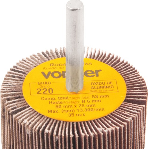 Roda de lixa 50 x 25 mm com haste gro 220 