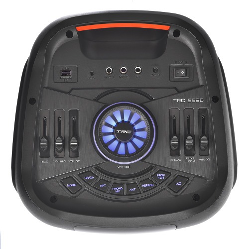 Caixa de som amplificada 1000W RMS com Bluetooth Radio FM e Microfone - TRC 5590  110V/220V