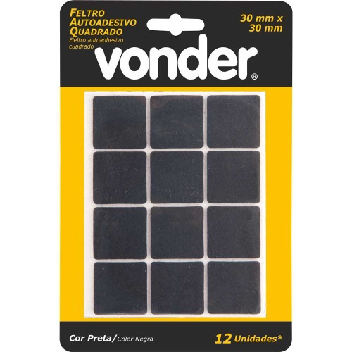 Feltro autoadesivo quadrado 30 mm 12 unidades