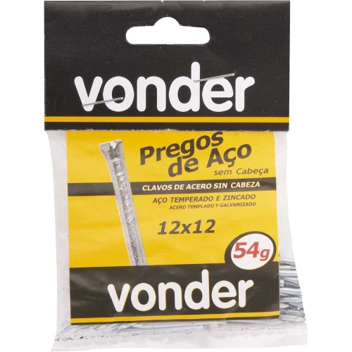 Pregos de a�o sem cabe�a 12 x 12 com 100 pregos