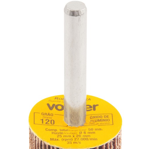 Roda de lixa 25 mm x 20 mm com haste gr�o 120 