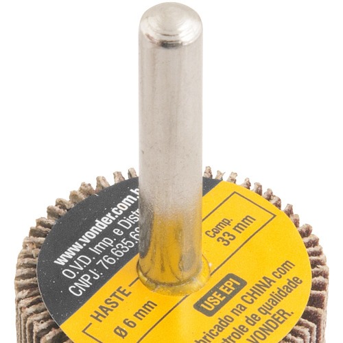 Roda de lixa 30 mm x 20 mm com haste grão 120 Roda de lixa 30 mm x 20 mm com haste grão 120