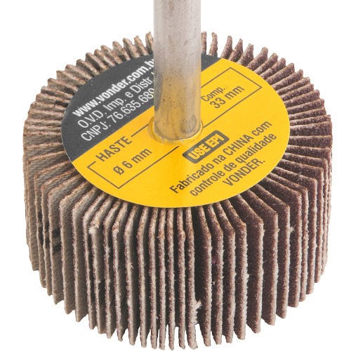 Roda de lixa 40 x 20 mm com haste grão 120 Roda de lixa 40 x 20 mm com haste grão 120