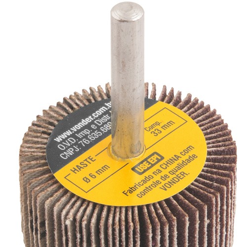 Roda de lixa 40 x 20 mm com haste grão 120 Roda de lixa 40 x 20 mm com haste grão 120