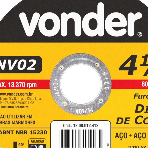 Disco de corte 115 x 1,6 x 22,23 mm