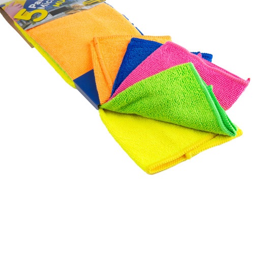 Pano multiuso em microfibra para limpeza 30 x 35 cm 5 peas - NVA460