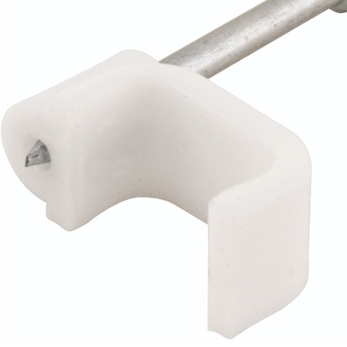 Grampo pl�stico chato para fios de 8 mm cartela com 20 p�s