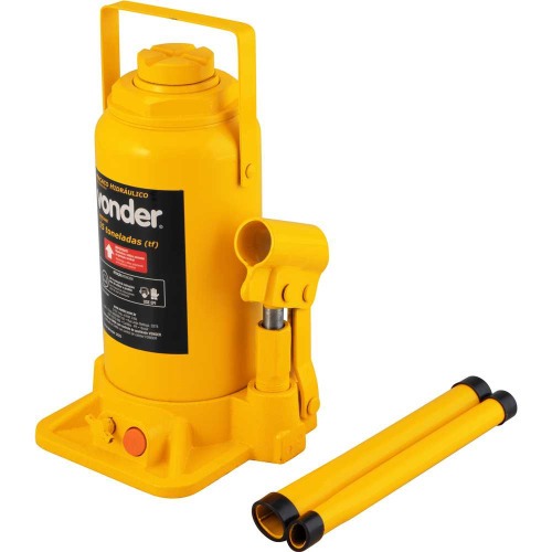 Macaco hidráulico tipo garrafa capacidade de 15 toneladas amarelo Macaco hidráulico tipo garrafa capacidade de 15 toneladas amarelo