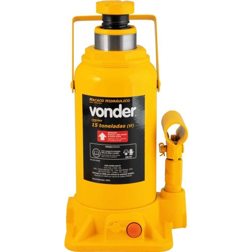 Macaco hidráulico tipo garrafa capacidade de 15 toneladas amarelo Macaco hidráulico tipo garrafa capacidade de 15 toneladas amarelo