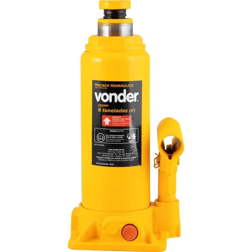 Macaco hidrulico tipo garrafa capacidade de 8 toneladas amarelo
