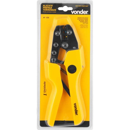 Alicate prensa terminais para fios e cabos com bitolas de 0,5 a 6,0 mm - AP056