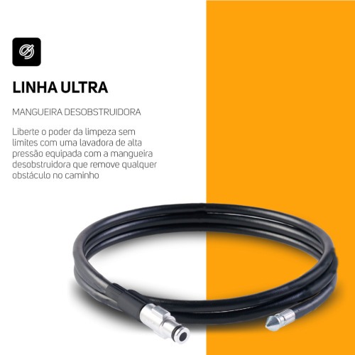 Lavadora de alta pressão Desentupidora 1500 libras - WL 1820 Black Ultra 220V Lavadora de alta pressão Desentupidora 1500 libras - WL 1820 Black Ultra 220V