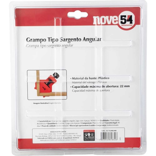 Jogo grampo sargento angular 22mm 4 pe�as