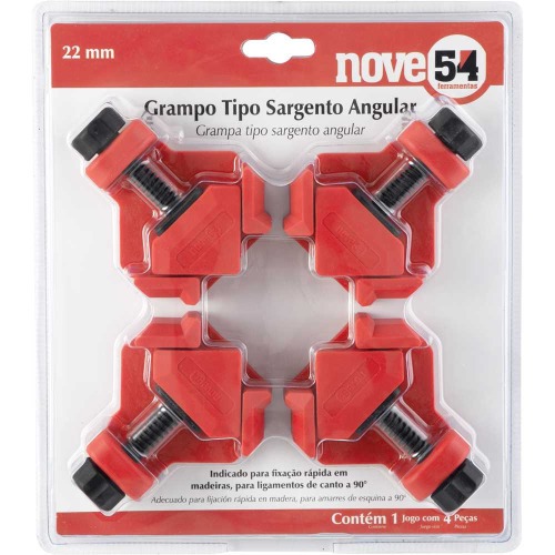Jogo grampo sargento angular 22mm 4 pe�as