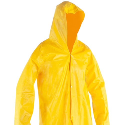 Capa de chuva em PVC com forro amarela